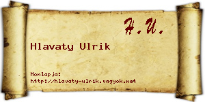 Hlavaty Ulrik névjegykártya